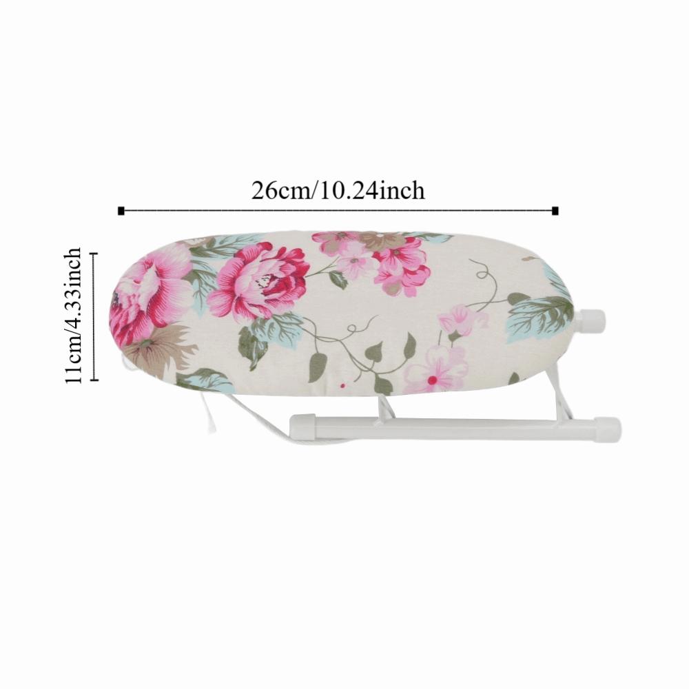 Foldable Sleeve Ironing Board Portable Mini Mini Ironing Rack Desktop Peony Pattern Portable Sleeve Panel Travel Ironing