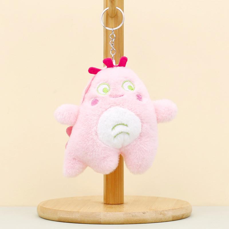 Adorable Dinosaur Plush Keychain Cute Monster Stuffed Toy For Bags 12cm Pink Dinosaur