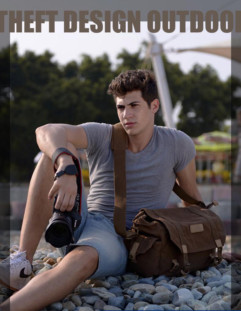 Cwatcun Retro Canvas Outdoor Kameratasche für DSLRs