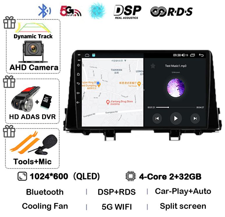 Android 14 Carplay WIFI+4G For KIA PICANTO Morning K 2016 2017 2018 2019 Car Stereo Radio Autoradio Multimedia Player Monitor BT