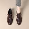2025 Women Pumps Spring Autumn Lace Up Round Toe Comfortable Concise Genuine Loafers Shoes Woman Working Casual Shoes