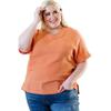 US Shiying Solid Texture Plus size Short sleeve T-shirt Women 2025 Summer New Loose Breathable Pullover