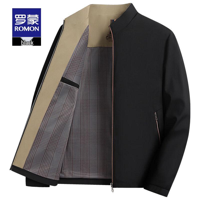 ROMON Men's Business Casual Stand-Collar Jacket