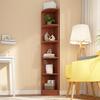 42*30*180 cm, Corner Bookshelf, Shelf, Storage Shelf, MDF Material, Five-Layer Shelf, Simple Shape, Strong Load Capacity, Walnut Wood Color.