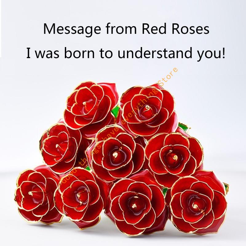 24K Plated Gold Dipped Rose Dried Flower with Gift Box and Dispaly Stand 55KF