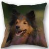 New Custom Dog Sheltie Pillowcase Cotton Linen Fabric Square Zipper Pillowcase 45X45cm Wedding Decorative Pillow Cover