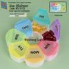 Colorful 7-Day Round Travel Pill Box with 7 Compartments - Weekly Medicine Dispenser