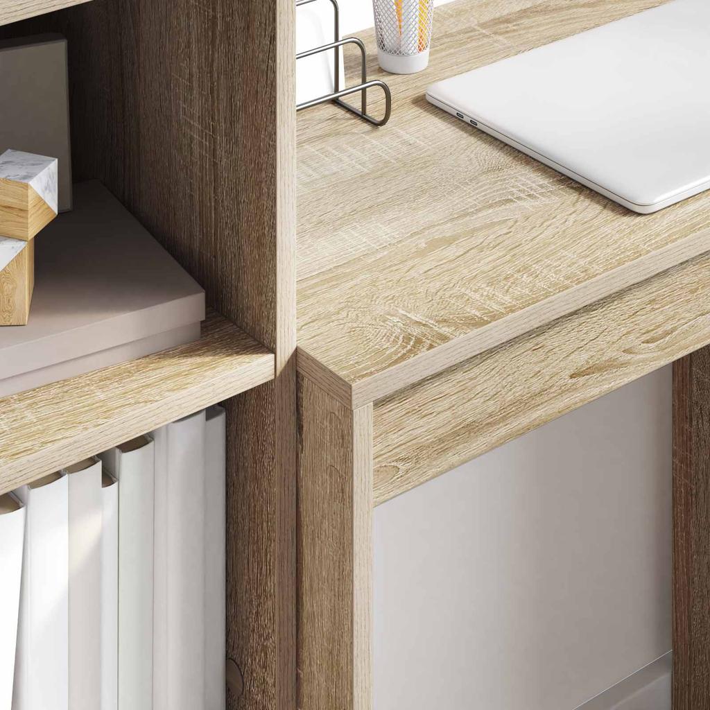 Desk with Drawers and Shelf 2 pcs Sonoma Oak