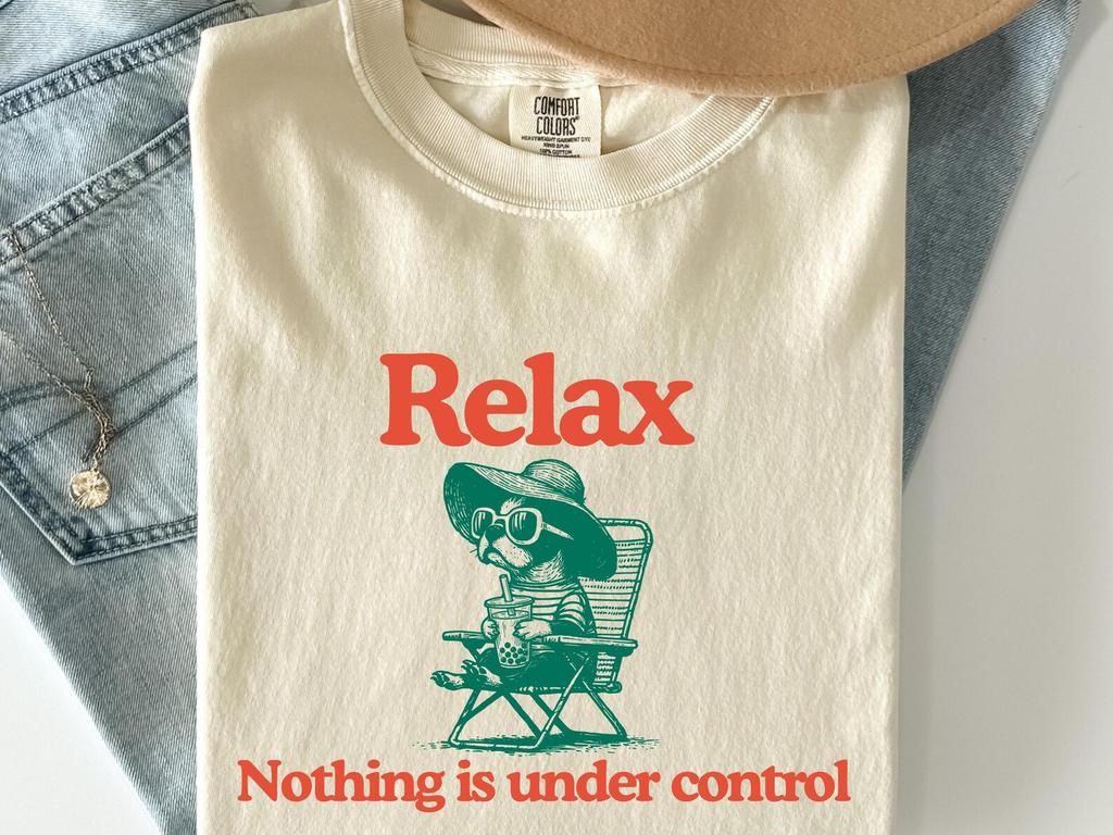 Comfort Colors® Chill Boston Terrier Vintage Shirt, Relax Nothing Is Under Control Boston Dog Tee