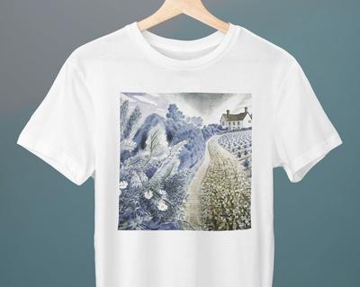 Farm House Field, Eric Ravilious Painting, Unisex T-Shirt, Landscape T-Shirt, Art T-Shirt, Gift for Her, Gift for Him, Art Lover Gift