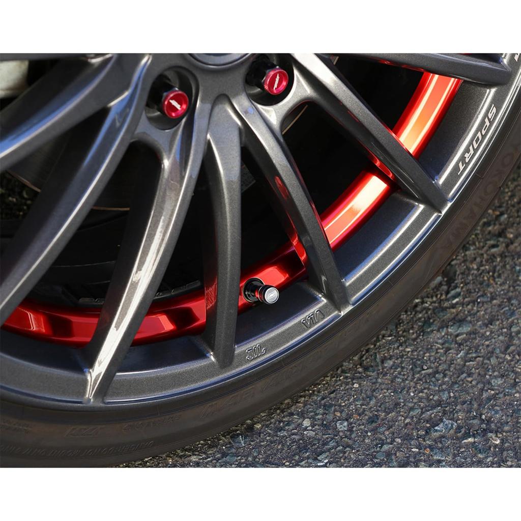 MONSTER SPORT Luftventilkapsler Sett med Universalt for Biler og Maskinert Aluminium med Anodisert Tønneform og Rillet [Lys Gunmetal] 4, Motorsykler,