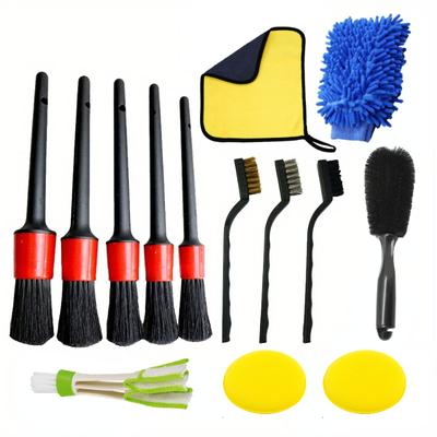Auto Detailling Pinselset Autoreinigungsbürsten Schwämme Tücher für Auto Lüftungsschlitze Felgenreinigung Schmutz Staub Reinigungswerkzeuge