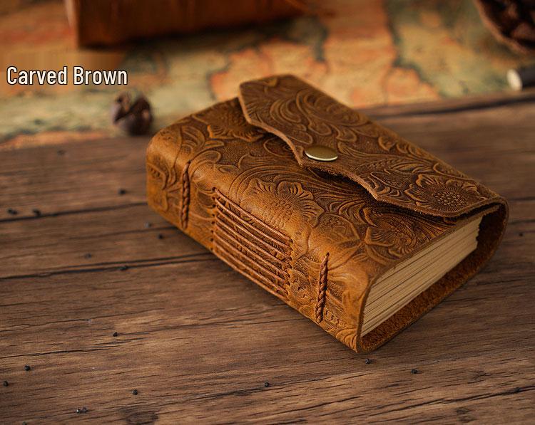 Compact Retro Pocket Notepad with Thick Blank Kraft Paper