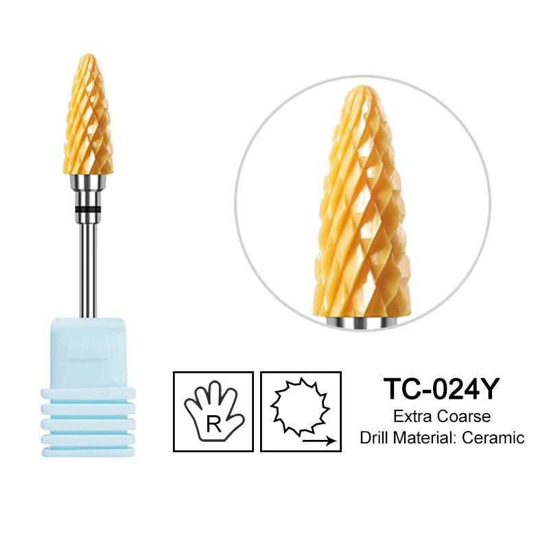 Ceramic Milling Cutter Flame Carbide Nail Drill Bits Pink Gel Remover Electric Machine Drills Polishing Peeling Nails Art Tools