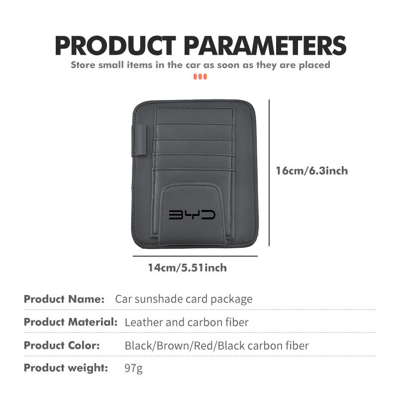 Für BYD Auto Sonnenblende Aufbewahrungsclip Mehrzwecktasche Karten-Ticket-Clip Organizer Innenzubehör Song Tang Dmi Qing Yuan Plus Atto