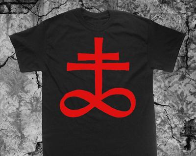 Leviathan Kreuz Shirt - Punk Okkult Gothic Böse Satan Ziegenkopf Pentagram Satanischer Ziegenkopf von Mendes Schädel Voodoo Metal Teufel Baphomet Böse