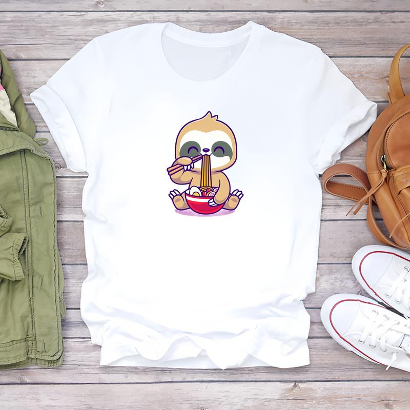 Cute Pattern T-shirt, Women's Summer Daily Wear, Short-sleeve Trendy Style.