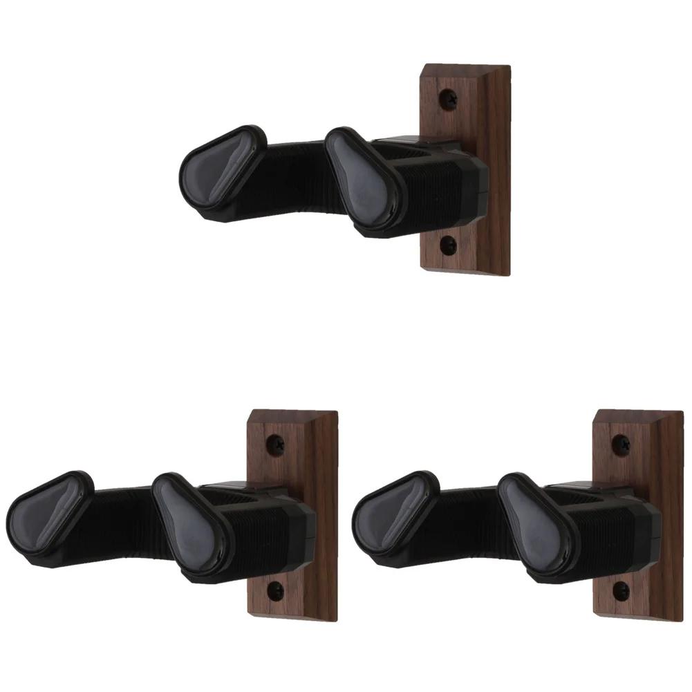 6-1PCS Wooden Guitar Holder Stand Non-Slip Guitar Display Bracket Universal Guitar Wall Hanger for Electric Guitar Ukulele Bass