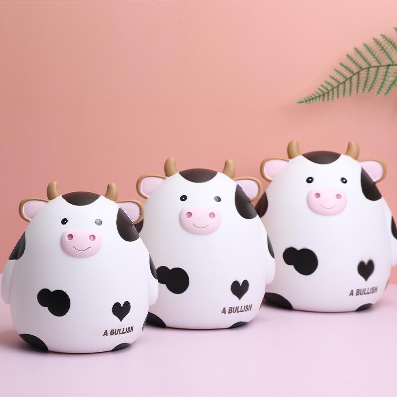 Cartoon Cow Piggy Bank: Cute, Durable Enamel for Home Decor or Creative Zodiac Ox Year Gift