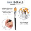 8PCS Wood Handle Paint Brush Set Round & Flat Tips Multi-Media Brushes  Acrylic Painting