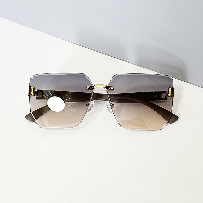 Frameless Trimmed Sunglasses, Fashionable And Simple Sunglasses, Women'S High-End Retro Square Sunglasses