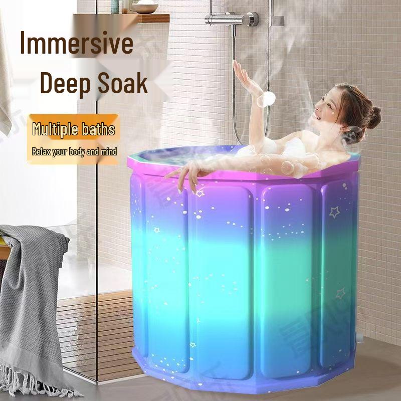 Extra große faltbare Badewanne für Erwachsene und Babys: Keine Installation, Verdickter Einweich- und Schwimmeimer