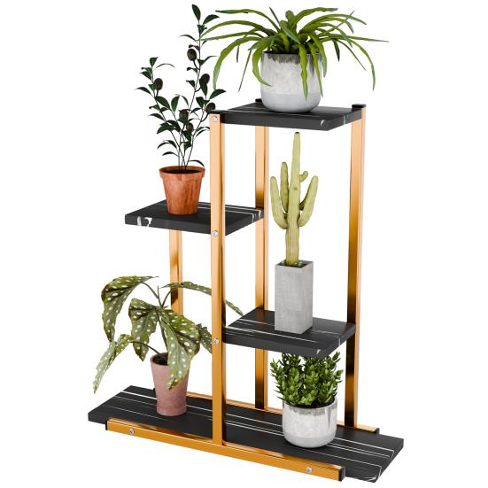 Pflanzenständer Indoor Etagen-Pflanzenständer für Zimmerpflanzen Mehrfacher Eck-Blumenständer für Wohnzimmer Mehrschichtiges Eisenkunst-Pflanzenregal