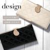 Clelia Long Wallet with Clasp Slim Vertical Card Luce Series Women's Closure, Enamel, Design, Pockets, [CL-15710] (Cappuccino)