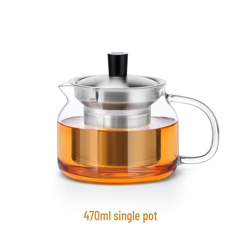Shangming Heat-Resistant Glass Teapot with Stainless Steel Filter