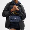 Coach Brook Flap 24 Printed Micro Logo Chain Shoulder Bag Women Shoulder Bag Blue CAT60-LHRHY