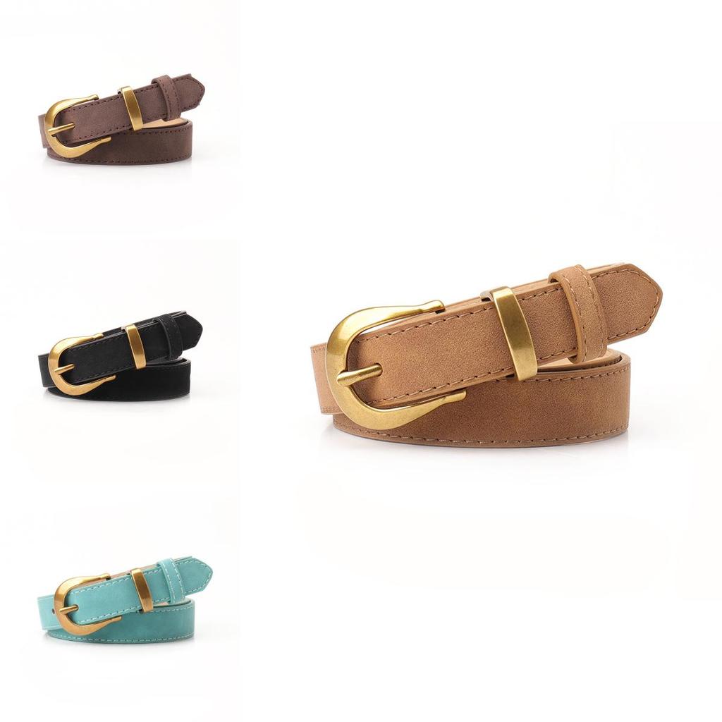 Womens Retro Pu Leather Belt With Metal Pin Buckle For Casual And Office Wear