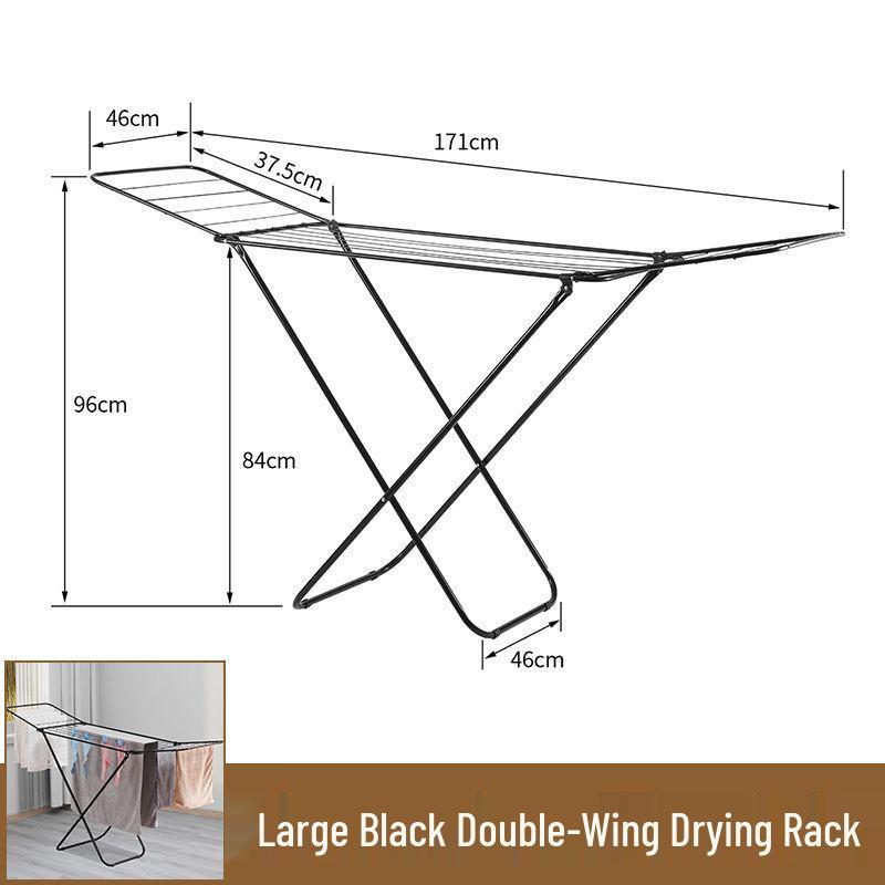 Stainless Steel Folding Clothes Rack for Indoor/Outdoor Use - Ideal for Home, Bedroom, Balcony, Living Room, and Quilt Drying