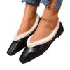 Square Head Velvet Thickened Warm Cotton Shoes Women's Winter New Large Size Flat Bottom Shallow Mouth Fluffy Shoes Wish