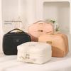 NewPU Makeup Bag with Large Capacity Portable Multi Functional Travel Layered Handheld Makeup Storage Bag Waterproof Make Up Bag