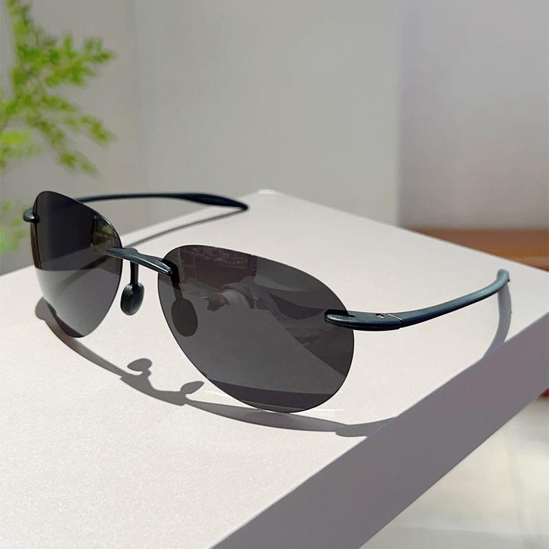 Men sunglasses Classic UV400 Fashion Driving Sports Unbreakable Rimless Oval Male Women's TR90 Frame Sun Eyewear