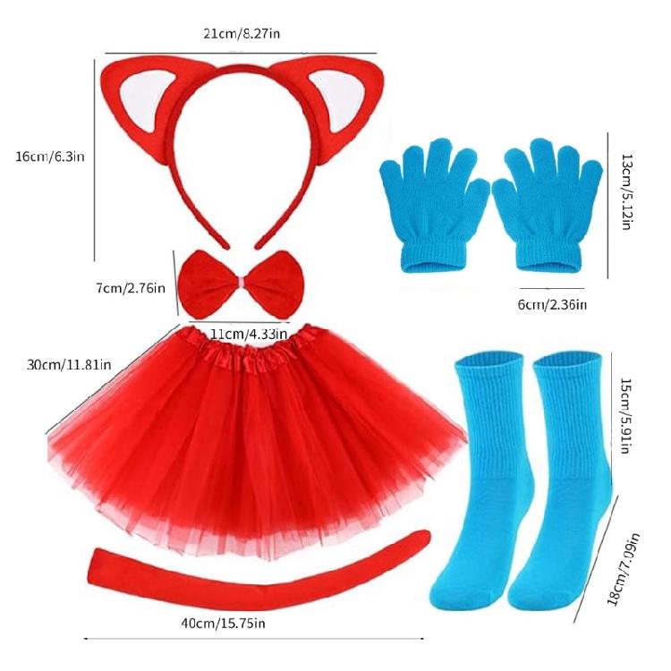Halloween Cosplay Accessory Cats Tail Headband Gloves Socks Bowtie for Boy Girl Masquerade Christmas Halloween Cosplay