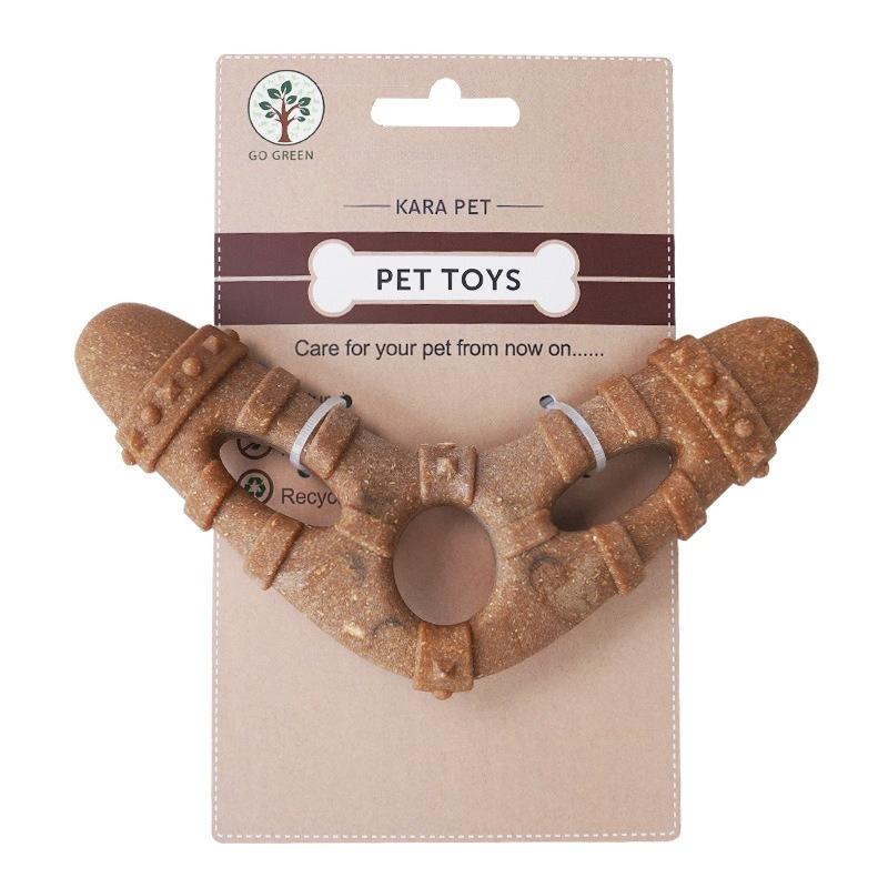 Durable Dog Chew Toy Non‑Toxic Wood Fiber Simulation Bone Puppy Teething Toy Boredom Relief Teeth Cleaning Pet Toys