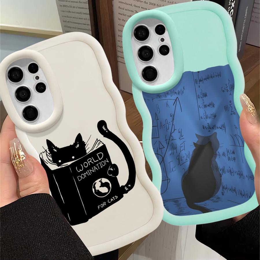 Think Cat Soft Phone Cover Case for Samsung Galaxy A26 S20 FE A25 S23 Plus S25 S21 S22 Ultra S24 A35 A36 A54 A55 A24 A34