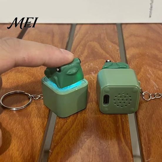 Tragbares Schlüsselanhänger-Spielzeug 1/2 Stück Möwen-Mine-Knopf-Schlüsselanhänger, Wiederaufladbarer Fidget-Clicker mit echtem taschengroßem Stress-Geräusch und LED-Licht, Mini
