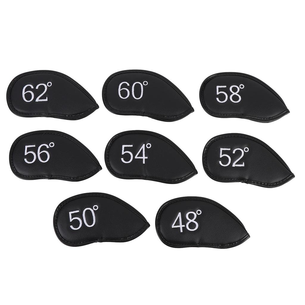 8PCS Wedge Irons Club Head Cover PU Leather Club Iron Headcover 48° 50° 52° 54° 56° 58° 60° 62° Loop