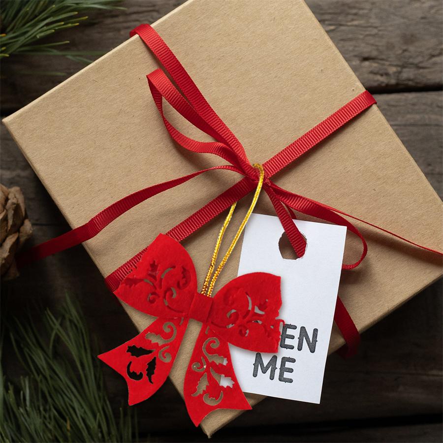 5Pcs Bow Christmas Decorations, Holiday Christmas Tree Hangings, Gift Packaging Decoration Accessories