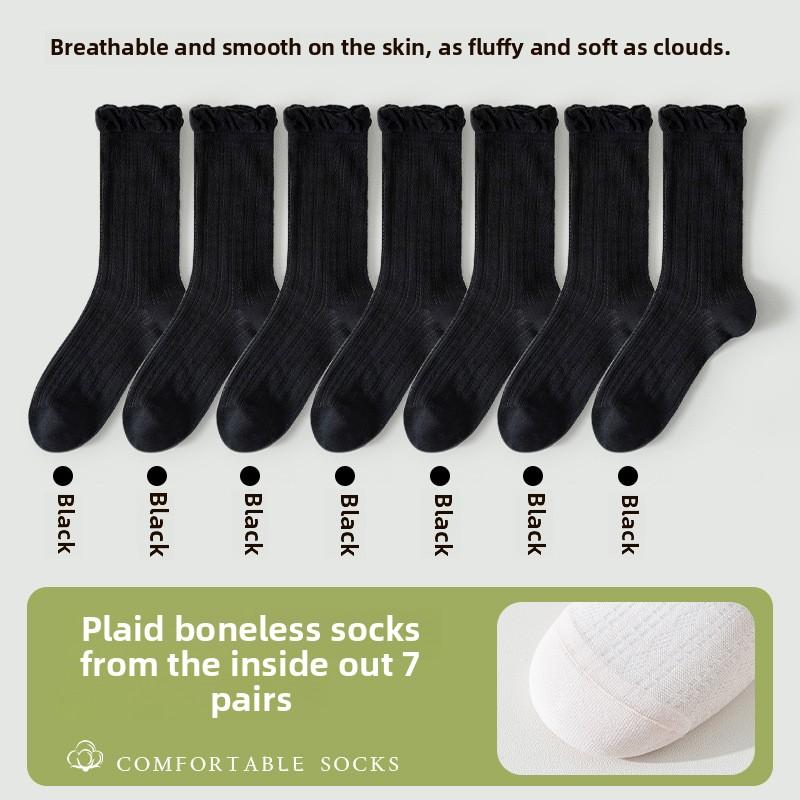 

7 пар женских летних тонких хлопковых влагоотводящих дышащих сетчатых кружевных носков без ворса 7 Pairs