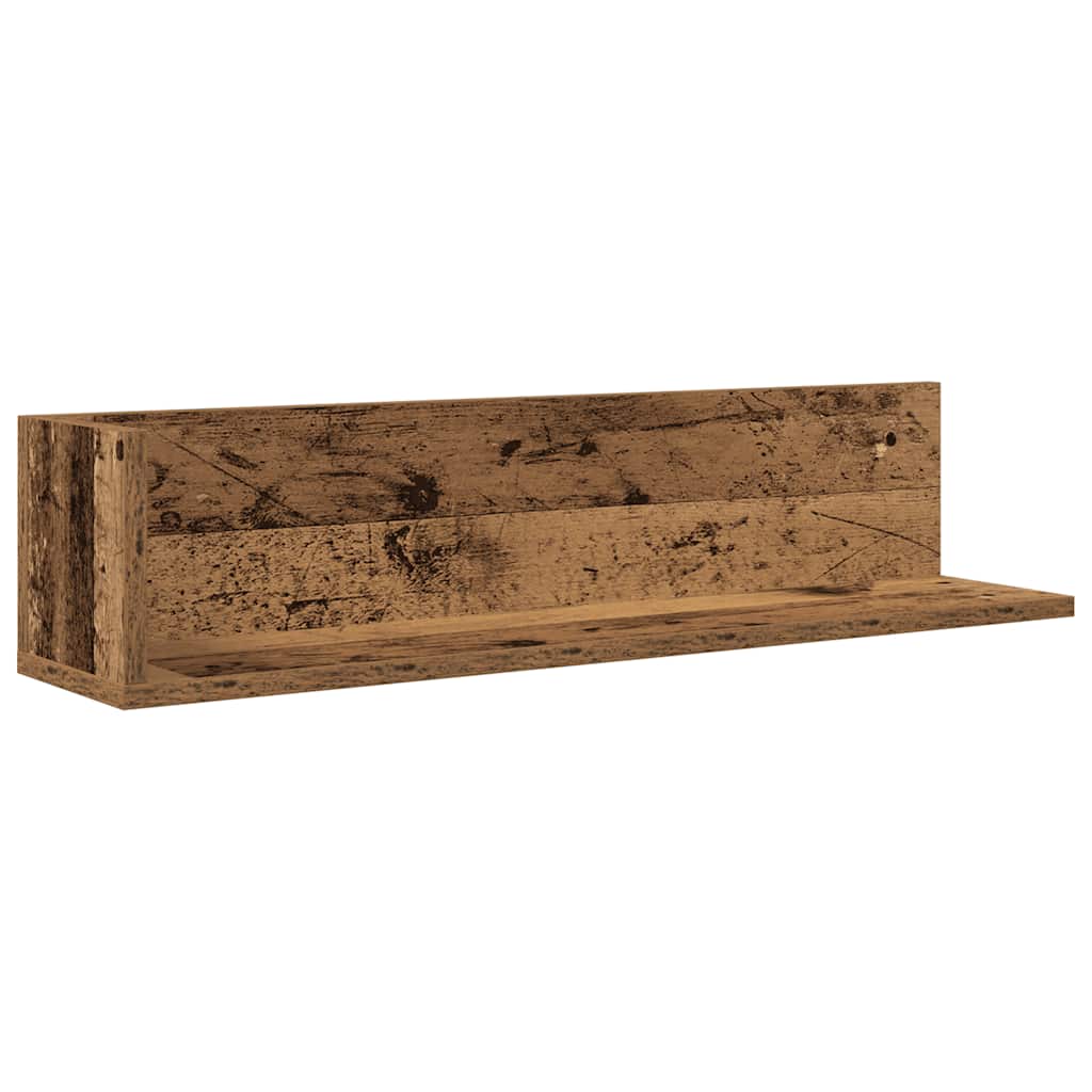 Wall Shelves 2 Pcs Vintage Wood Look 75 X 16.5 X 16.5 Cm Engineered Wood