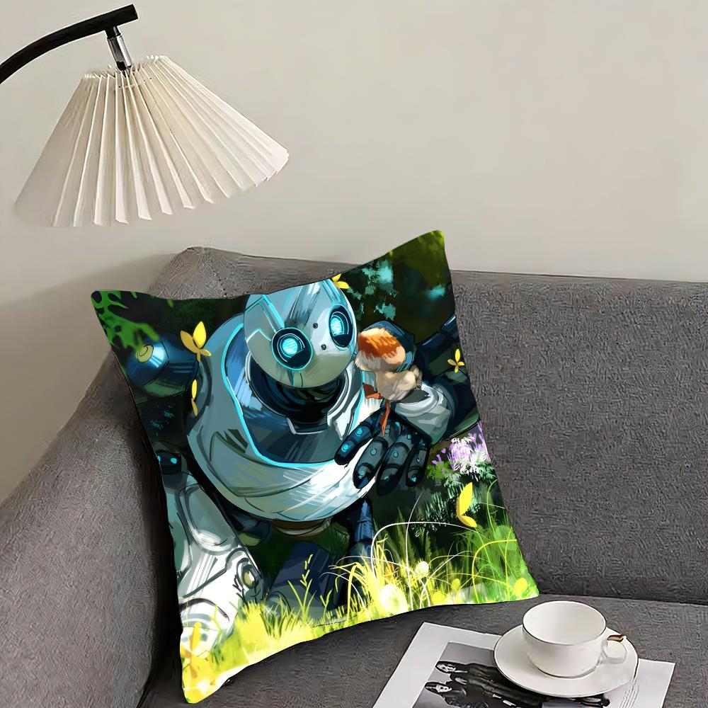 The W-Wild Robott Cartoon Cushion Cover Pillowcase Ultra Soft Skin Friendly Fabric Cloud Like Comfort & Concealed Zipper