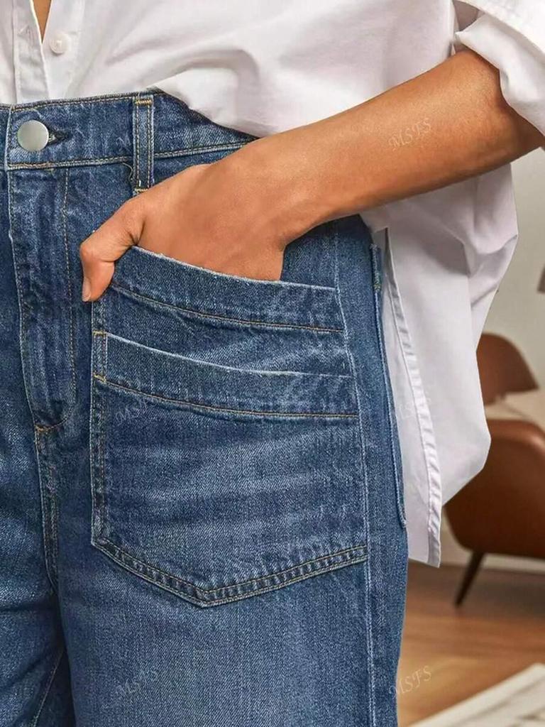 Q 92322 Plus Size Wide Leg Cross-Border Jeans