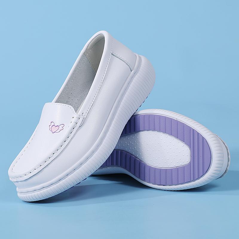 

Женские мокасины пенни-лоферы из белой кожи, обувь для вождения, повседневные слипоны, мягкая обувь медсестры, черная обувь для ходьбы EU:34 фиолетовый