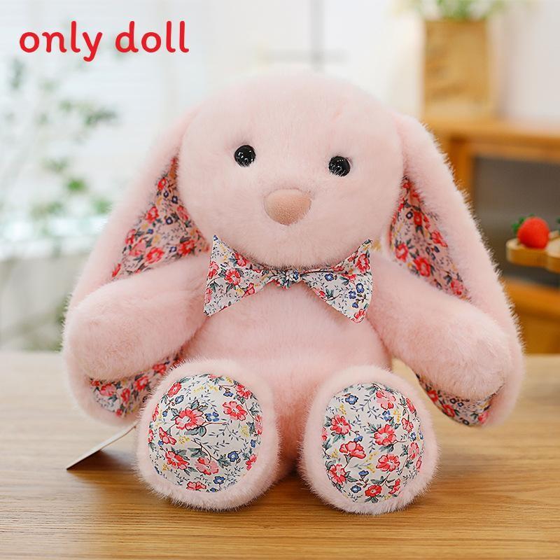 Cute Floral Design Cartoon Rabbit Plush Doll Toy For Children Kids Gift