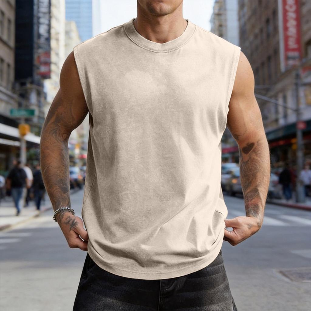 Unisex Sleeveless Casual Tank Top Loose Fit Vintage Streetwear Style Athletic Muscle Shirt Comfortable Fabric Soft Texture