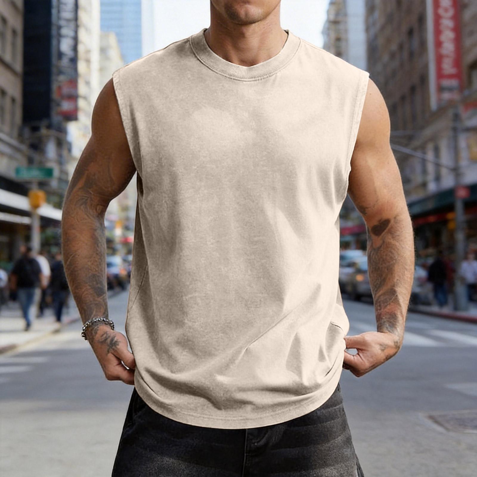 

Unisex Sleeveless Casual Top - Casual, Relaxed, Retro Streetwear Sport T-shirt XXL