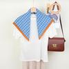 Japanese literary and artistic style floral small square scarf women's spring and summer atmosphere decorative scarf with T-shirt shirt shawl headband